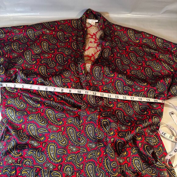 La Soie Silk Robe Sleepwear Women Paisley Intimate Long Sleeve Kimono Vintage - Picture 4 of 16